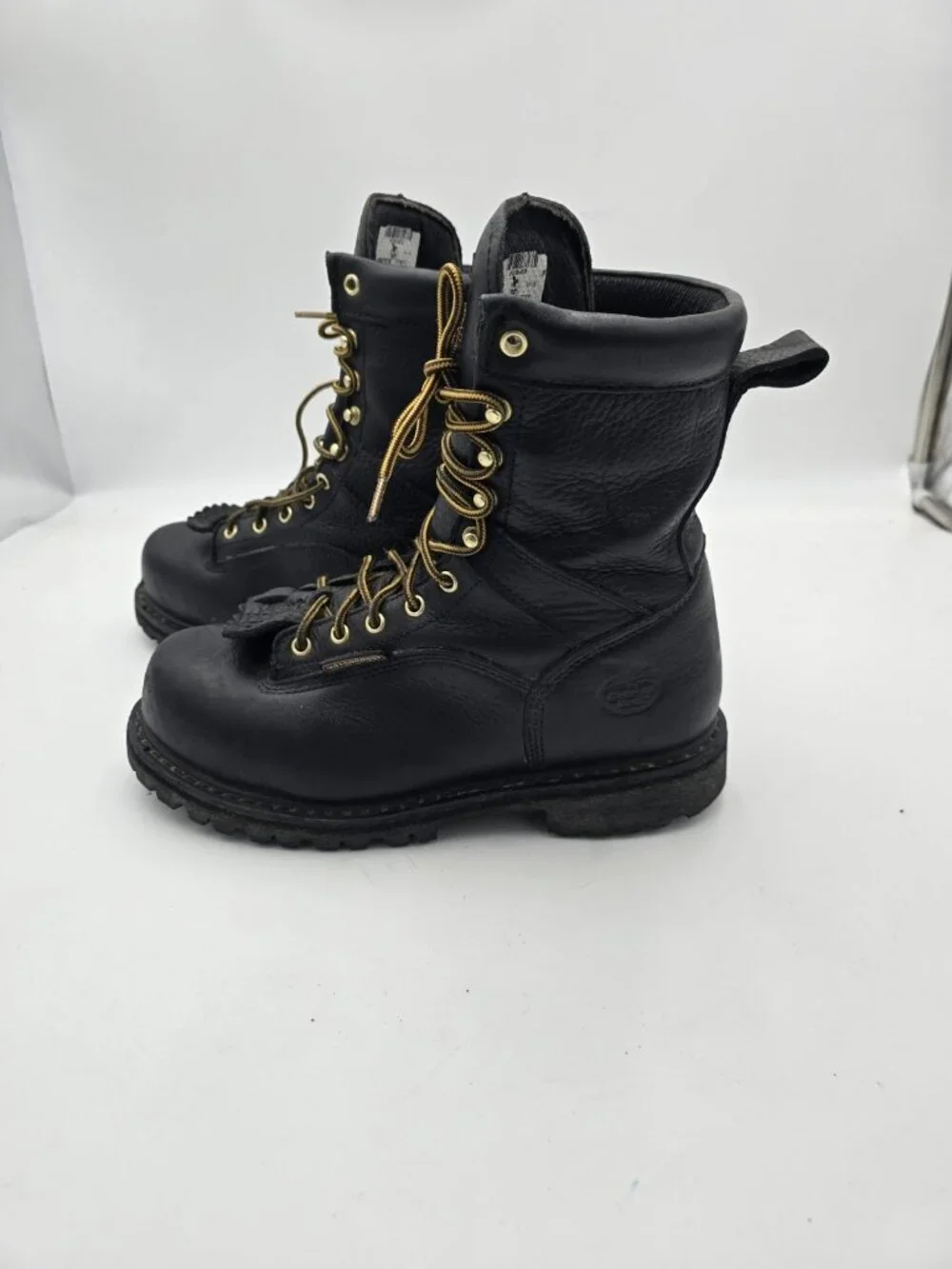 Georgia Boot GBOT078 Men's 8W Black Waterproof Steel Toe Logger Work Boots USA
